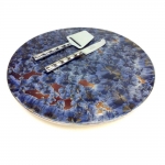 Borealis Frost Blue Lazy Susan 15” Diameter
This piece is food safe and has a durable finish that is safe to cut on.
Hand washing is recommended, not microwave safe.
Does not include Cheese Shaver and Knife
